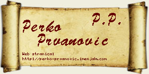 Perko Prvanović vizit kartica